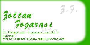 zoltan fogarasi business card